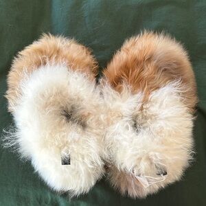 Alpaca Fur Slippers Size M